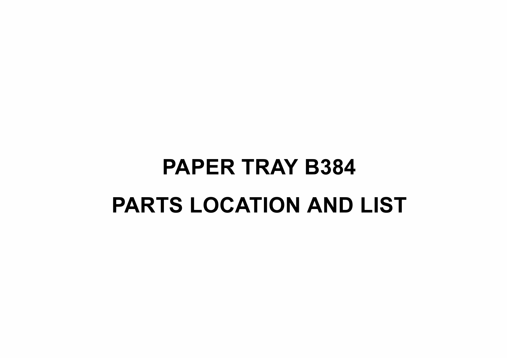 RICOH Options B384 PAPER-TRAY Parts Catalog PDF download-1